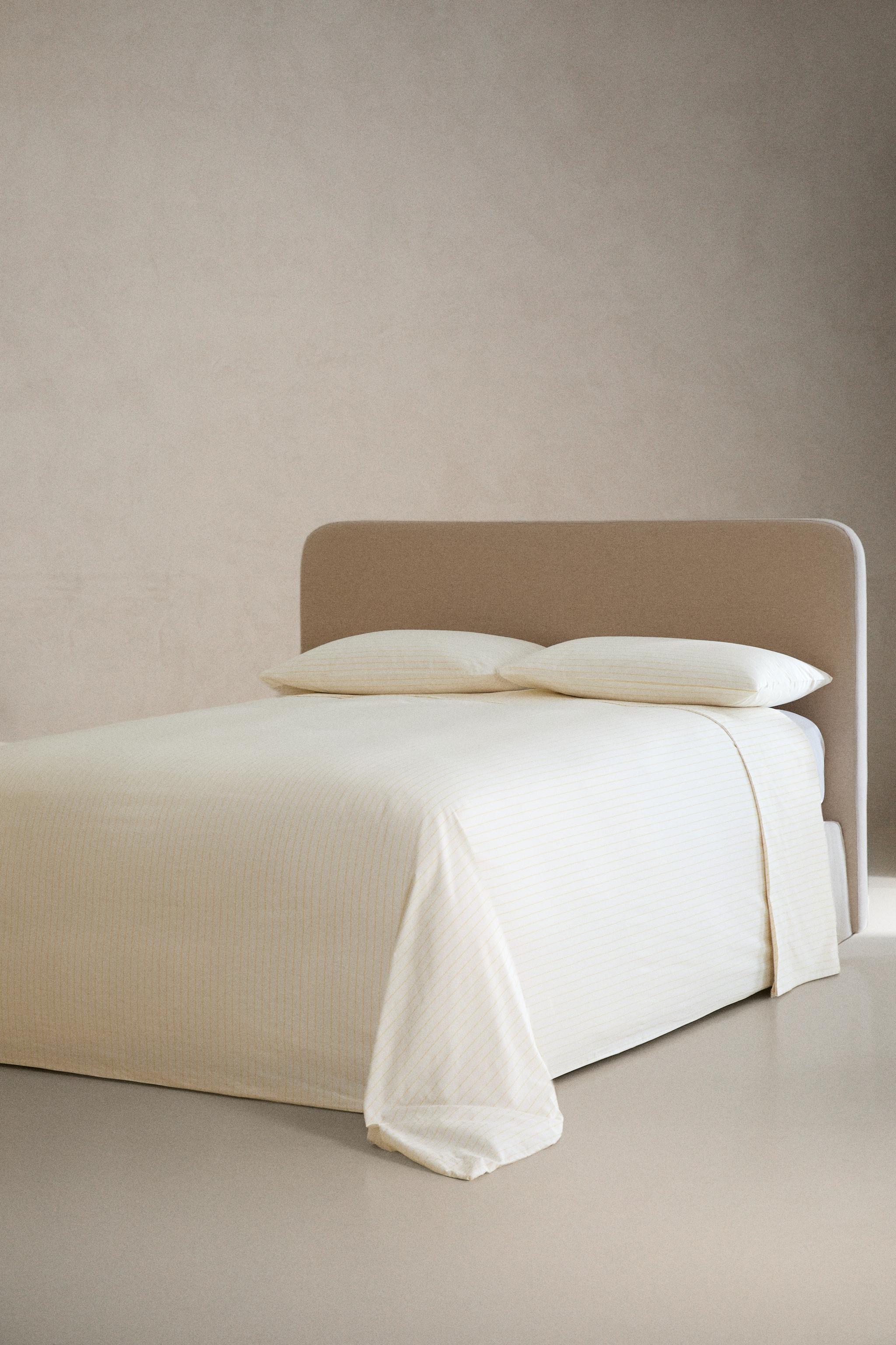 FADED STRIPED COTTON DUVET COVER